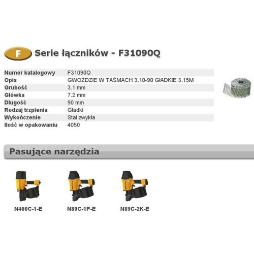 Bostitch Gwoåºdzie F 3,10 X 90mm 4050szt. F31090q