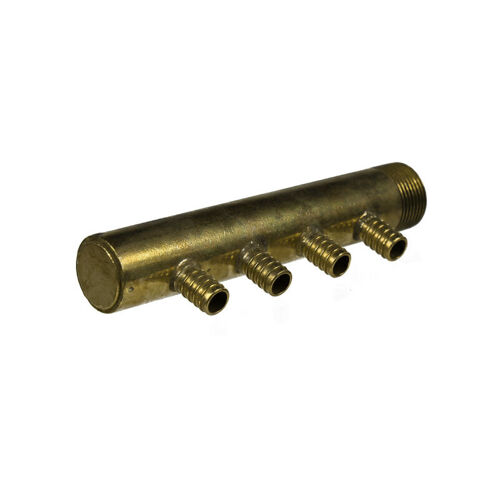 Arcanaute - Collecteur 3/4' (20/27) Mâle-bouchonné 4 Piquages à Glissement Pour Tube Per Diamètre 12 Compris 4 Bagues De 12