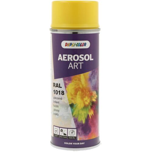 Bombe De Peinture - Jaune Zinc - Ral 1018 - Brillant - Tous Supports - Aérosol Art