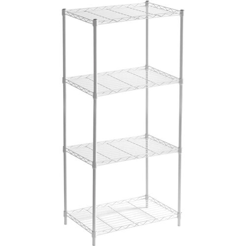 Tagère De Rangement à 4 Niveaux Aéré Catterhouse Klaus 120 - 56x35x120 Cm Charge Lourde 140 Kg Cadre En Acier Blanc