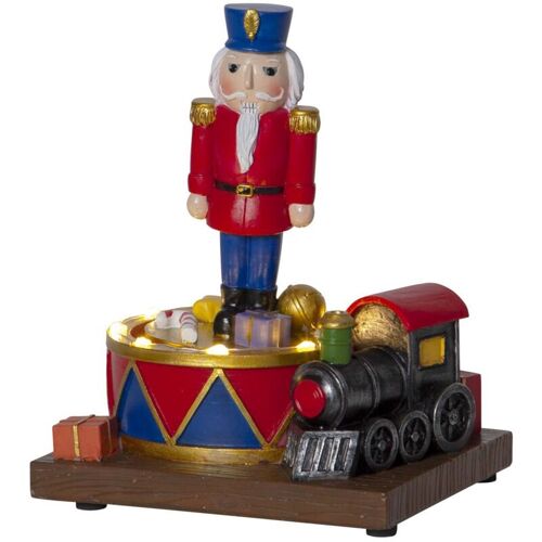 Star Trading - Figurine Décorative 'casse-noisetté Avec éclairage, Rotative, Piles + Minuteur, 8 Led Blanc Chaud, H 16cm
