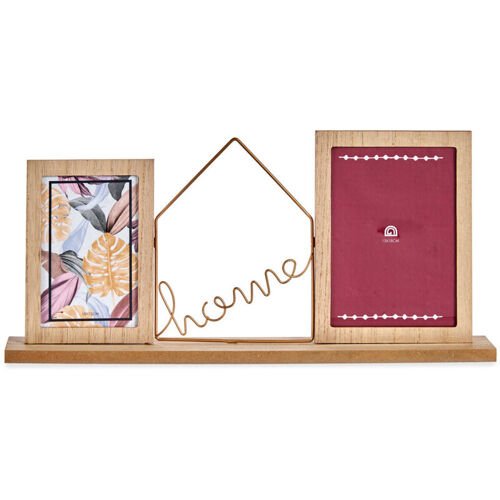 Giftdecor - Cadre En Bois Pour 2 Photos Avec L'Inscription Décorative Home, 46 X 6 X 21,5 Cm