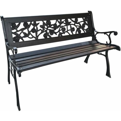 Spetebo - Banc De Jardin Rosier 114 Cm En Noir