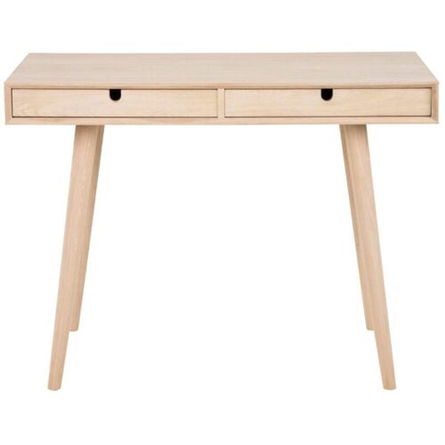 Bureau En Bois Avec Deux Tiroirs Et Pieds Inclinés - Centior
