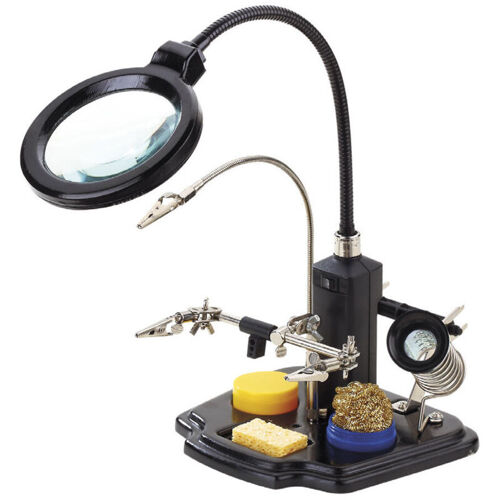 Nimo - Support De Fer à Souder Avec Loupe Et Pince Crocodile Hrv7571 .