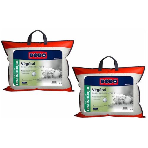 Dodo - Lot De 2 Oreillers Ergonomiques À Mémoire De Forme - 45x70 Cm - Vegetal