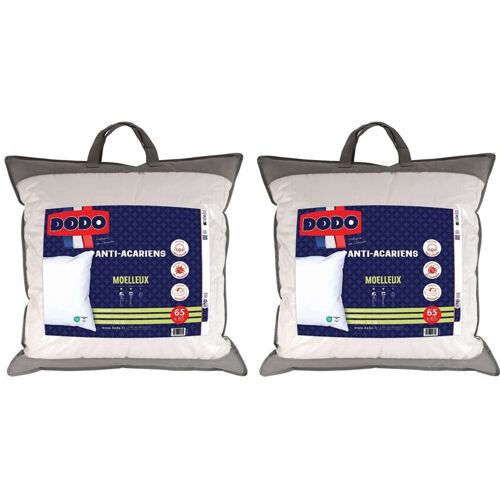 Dodo - Lot De 2 Oreillers Anti Allergies - 65x65 Cm - Acti Plus Ii