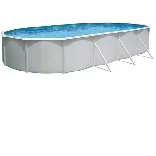Piscine Ronde Acier Toi Magnum 550x132 Cm échelle, Purificateur De séble 6 000 L/h Et Tapisserie, Blanc