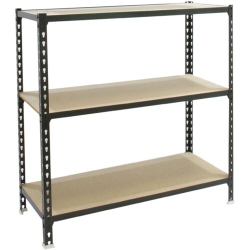 Tagère Rangement, 900x1000x500 Mm, 3 Niveaux En Boix, 150 Kg Capacité De Charge Et Point De Flexion, étagère Garage, Anthracite/bois - Maderclick - Simonrack