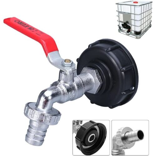 Aiducho Adaptateur De Réservoir Ibc Connecteur à Filetage 1/2', Robinet Cuve 1000l Robinet Recuperateur Eau De Pluie, Robinet Sortie Raccord Vanne Robinet Raccords De Tuyau D'Arroség