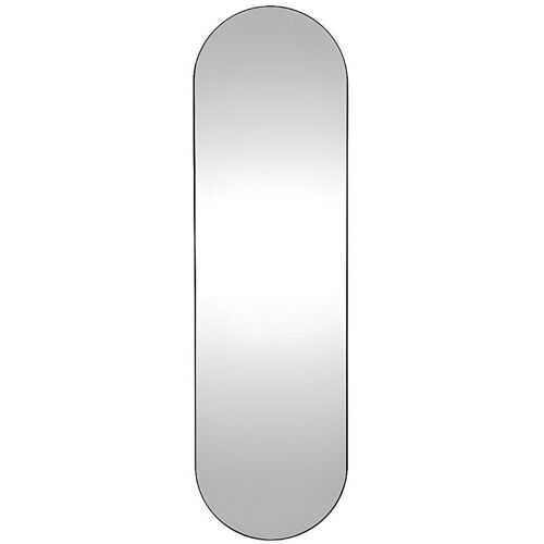 Vente-unique - Miroir Mural Ovale En Métal - L. 40 X H. 140 Cm - Noir - Onikal