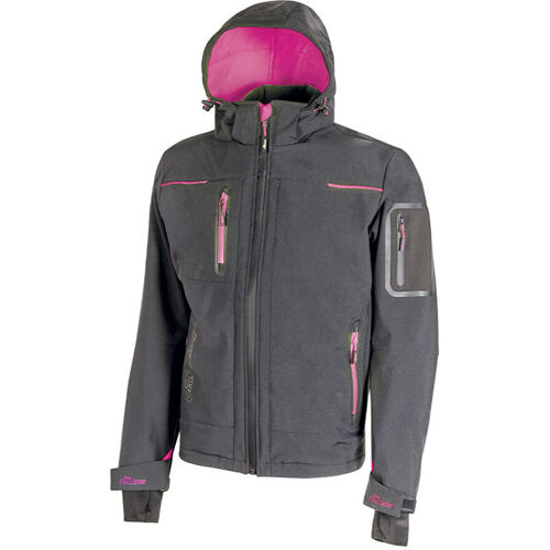 U-power - Veste De Travail Softshell Space Gris/fuschia - Fu187gf Taille 2xl
