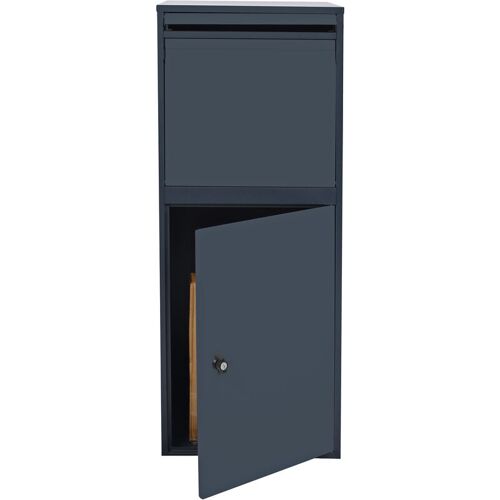 Wiltec - Boîte à Colis Murale Verrouillable Grise 410 X 385 X 720 Mm, Boîte Aux Lettres Fixage Au Mur, Pour Colis Max. 330 X 300 X 180 Mm, Usége Domestique Courrier