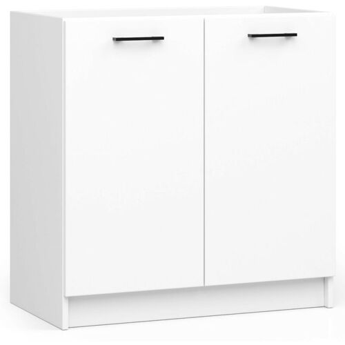 Armoires De Cuisine Basse Akord S80 Pour évier Oliwia Blanc 80 Cm 2 Portes Couleur Blanc 1 étagère 80x46x82 Cm