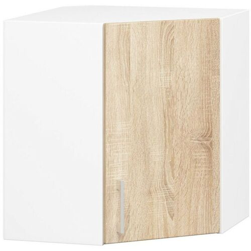 Armoires De Cuisine Haute Akord D'Angle W60 Lima Blanc 60 Cm 1 Porte Façade Chêne Sonoma 2 étagères 60x30,5x58 Cm