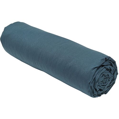 Today - Drap Housse 100% Coton 140x190 Bonnet 23 Essential Bleu Paon