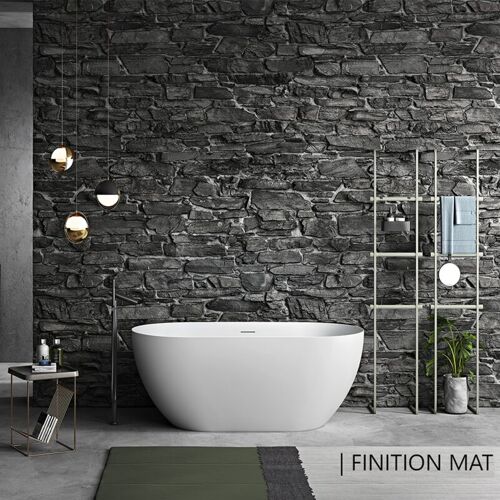 Baignoire Ã?lot Design Ovale Lisbon Blanche 160 Cm Mat