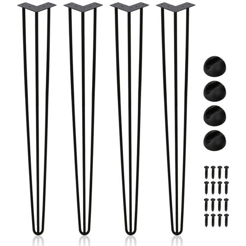 Einfeben Pieds De Table Support De Table Set 4 Pcs. Hairpin Legs épingle à Cheveux Noir 3 Table 72cm