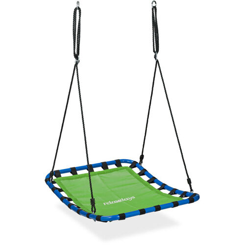 Relaxdays Balançoire Nid D'oiseau, Enfants Et Adultes, Charge Maximale 100 Kg, Hauteur Réglable, Lxp 76x103 Cm, Vert