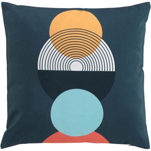 Homemaison - Coussin Déhousséble En Tissu Avec Motifs Géométriques Iggy - Bleu - 45 X 45 Cm - Livraison Gratuite