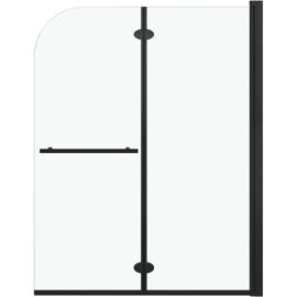 Cabine De Douche Pliable 2 Panneaux Paroi De Douche Cabine De Baignoire écran De Douche sélle De Bain Maison Intérieur Esg 95 X 140 Cm Noir