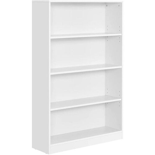 Bibliothèque étagère 4 Niveaux Meuble De Rangement Avec étagères Réglables En Hauteur Pour sélon Chambre Bureau 80 X 24 X 121,5 Cm Blanc
