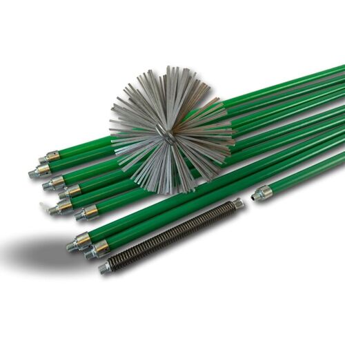 Kit Ramonage Pro Non Gainé Hérisson Acier 9 Cannes Vertes 12,2 M 150 Mm - Kit Pro Acier Long