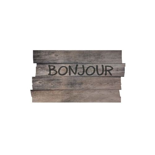 Tapis Boston Decoupe Planche Bonjour Gris 40x70cm - Idmat