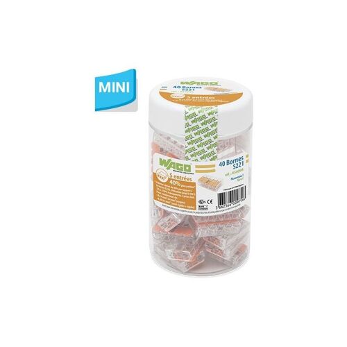 Wago - S221 40 Mini Bornes De Connexion Rapide 5 Entrées Pour Fils Souples Et Rigides - 221-415 Wag009706