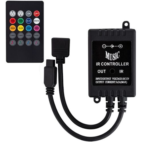 Contrôleur Variateur Musical Ruban Led 12v Dc Rgb Avec Télécommande Ir