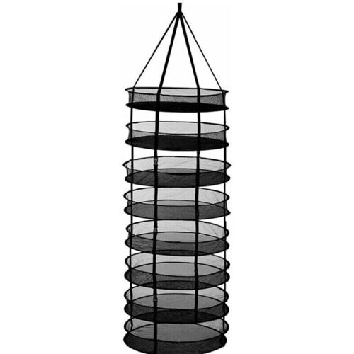 Tagère De Séchage D'Herbes,8 Couches 60cm De Diamètre De Séchoir Pliant De Suspension Avec Fermetures à Glissière - Panier De Séchage De Suspension Pour Légumes, Plantes, Vêtements
