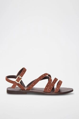 Sandales En Cuir De Mouton Nubuck Delta Marron Marron