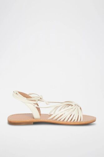 Spartiates En Cuir De Chèvre Diva Beige Beige