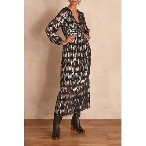 Robe Longue Clarence - Noir Et Argenté Femme 34 Noir