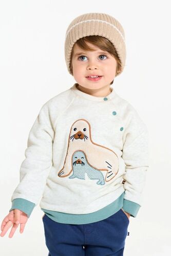 Sweat - Ciel - Obaïbi Homme Enfant (3 Ans Et +) Bleu/Marron