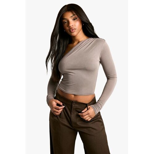 Crop Top - Taupe Femme 14 (Uk) Gris