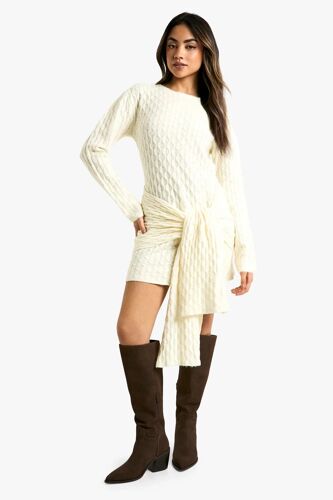Robe Pull - Ecru Femme Xs (Uk) Blanc