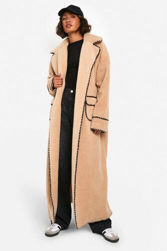 Manteau - Beige Et Noir Femme 6 (Uk)/ Noir/Beige