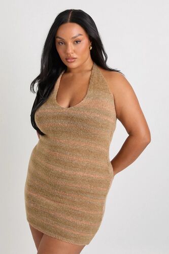 Robe Pull - Beige Et Gris Femme 26 (Uk) Beige/Rose/Gris