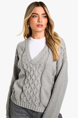 Pull - Gris Clair Femme S (Uk) Gris