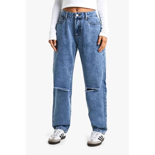 Jean Mom Taille Haute - Bleu Femme 6/28l (Uk) Bleu