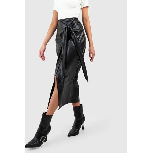 Jupe Portefeuille Taille Haute - Noir Femme 14 (Uk) Noir
