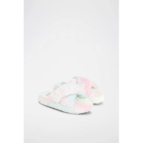 Chaussures Mules Tie And Dye Rose Poudré Et Ciel Multicolore