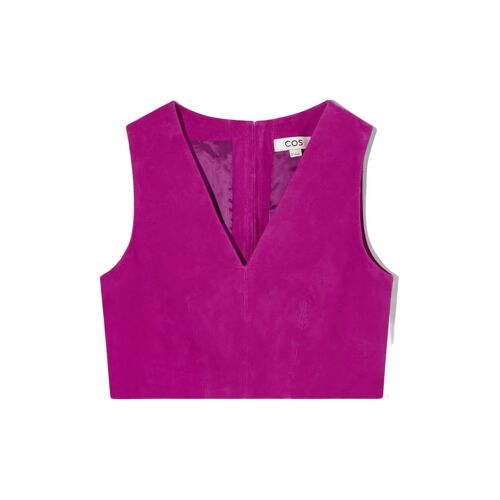 Crop Top En Nubuck - Violet Femme 44 Violet