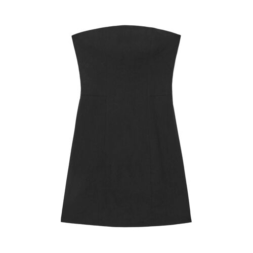 Robe Bustier En Lin - Noir Femme 44 Noir