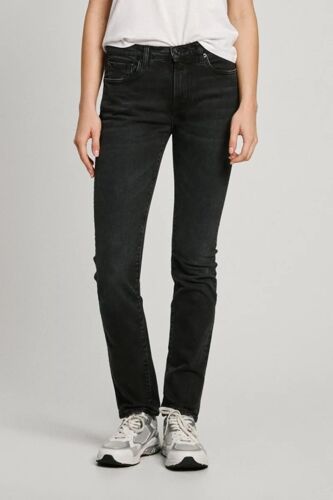 Jean Slim - Noir Femme 25 (Us) = 34-36 (Fr) - L32 Blanc/Noir