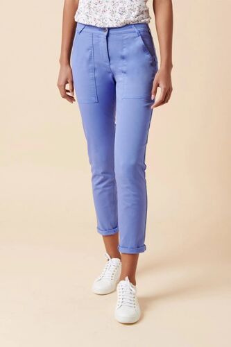 Pantalon Cargo 7/8 En Coton Biologique Petrus - Mauve Femme 34 Violet