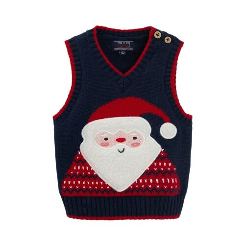 Gilet Sans Manches - Bleu Marine Homme 3/6 Mois Rouge/Bleu