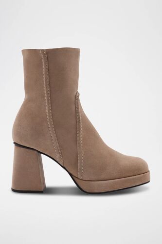 Bottines En Cuir Lotenia Taupe Gris