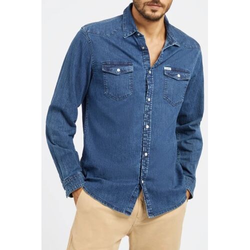 Chemise En Jean Truckee - Bleu Marine Homme S Bleu